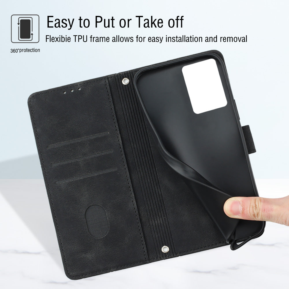 PT005 YB Imprinting Series-6 For Oppo A57 4G A57 (2022) 5G A77 5G Skin Touch Phone Protective Shell Leather Stand Wallet Anti-drop Case PT005 YB Imprinting Series-6 For Oppo A57 4G A57 (2022) 5G A77 5G Skin Touch Phone Protective Shell Leather Stand Wallet Anti-drop Case